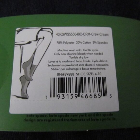 Kate Spade New York Women’s Novelty Crew Socks Lipstick Face Motif 3 pr - Picture 8 of 9